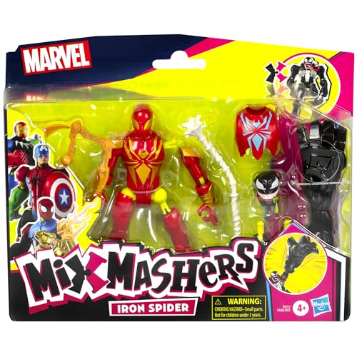 SPIDERMAN MIXMASHERS MARVEL IRON SPIDER FIGURA DE ACCIÓN PERSONALIZADA DE SPIDERMAN MIXANDMATCH DELUXE ACCESORIOS 5 PULGADAS - 2