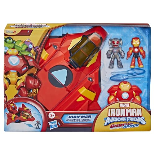 DISNEY JR SERIES MARVELS IRON MAN AND HIS AWESOME FRIENDS GIANTSIZED ARMOR IRON JET 3INCH ACTION FIGURES WITH TOY VEHICLE - 2