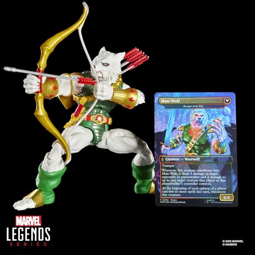 MARVEL LEGENDS SERIES MAGIC THE GATHERING MANWOLF FIGURA DE ACCIÓN DE SPIDERMAN DE 6 PULGADAS Y EXCLUSIVO JUEGO DE CARTAS - 5