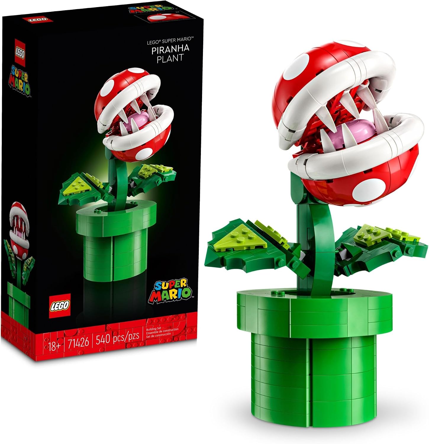 LEGO SUPER MARIO - JUEGO DE CONSTRUCCIÓN DE PLANTAS DE PIRAÑA PARA ADULTOS, MARIO COLECCIONABLE PARA HOMBRES Y MUJERES, - 1