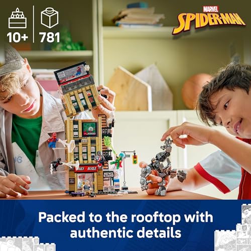LEGO MARVEL SPIDERMAN VS MYSTERIO THE DAILY BUGLE BUILDING TOY JUEGO DE SIMULACIÓN CON 7 MINIFIGURAS Y RHINO MECH JUGUETE - 2