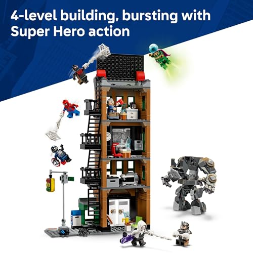 LEGO MARVEL SPIDERMAN VS MYSTERIO THE DAILY BUGLE BUILDING TOY JUEGO DE SIMULACIÓN CON 7 MINIFIGURAS Y RHINO MECH JUGUETE - 3