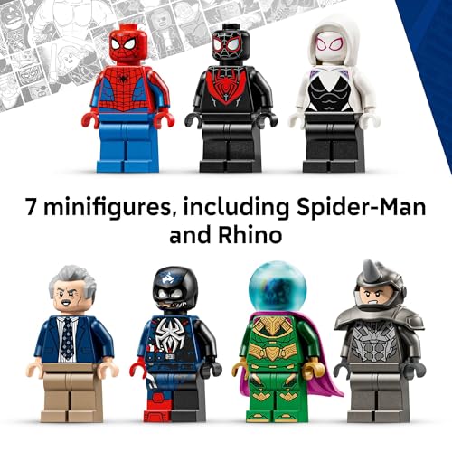 LEGO MARVEL SPIDERMAN VS MYSTERIO THE DAILY BUGLE BUILDING TOY JUEGO DE SIMULACIÓN CON 7 MINIFIGURAS Y RHINO MECH JUGUETE - 5