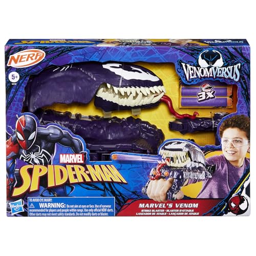 MARVEL SPIDERMAN VENOMVERSUS MARVELS VENOM STRIKE BLASTER JUGUETE NERF SPIDERMAN JUGUETES DE SUPERHÉROES PARA NIÑOS A PARTIR - 2
