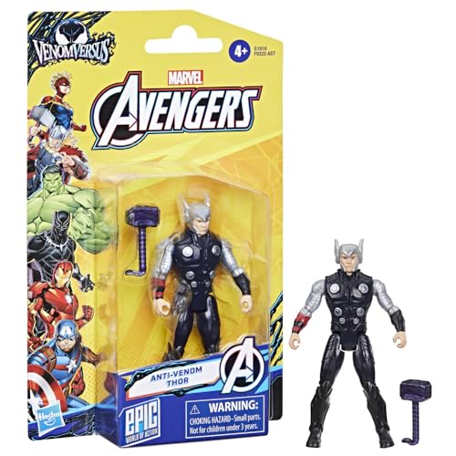MARVEL AVENGERS VENOMVERSUS EPIC WORLD OF ACTION FIGURA Y ACCESORIO ANTIVENENO DE THOR JUGUETES DE SUPERHÉROES DE 4 PULGADAS - 2