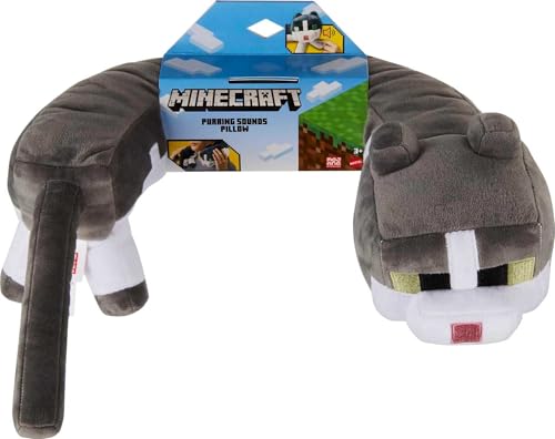 MATTEL MINECRAFT RONRONEANDO SONIDOS ALMOHADA PARA EL CUELLO JUGUETE DE PELUCHE DE GATO CON SONIDO PARA VIAJES COMODIDAD - 6