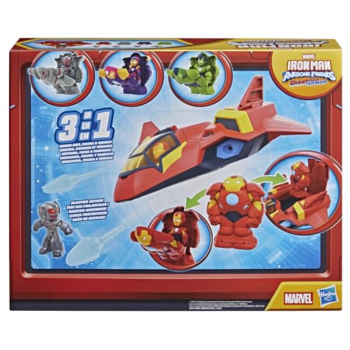 DISNEY JR SERIES MARVELS IRON MAN AND HIS AWESOME FRIENDS ULTIMATE GIANTSIZED ARMOR IRON JET TOY SET 3INCH ACTION FIGURES - 7