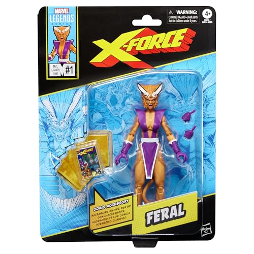 SERIE MARVEL LEGENDS FERAL XFORCE 1 1991 Y XMEN COMICS FIGURA DE ACCIÓN COLECCIONABLE A ESCALA DE 6 PULGADAS CON ACCESORIO - 1