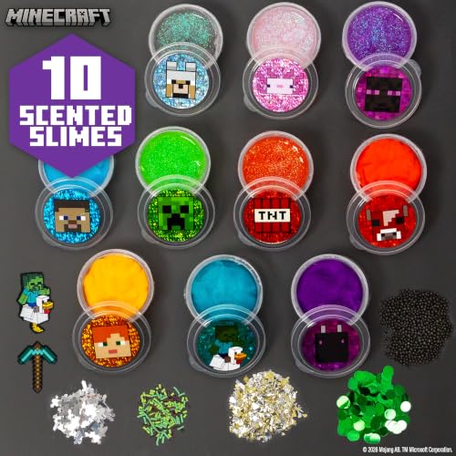 MINECRAFT ULTIMATE SLIMYGLOOP MIXEMS KIT DE LIMO 10 LIMOS PERFUMADOS CON MEZCLAS NUBE Y SLIME CON PURPURINA DIJES JUEGO - 2
