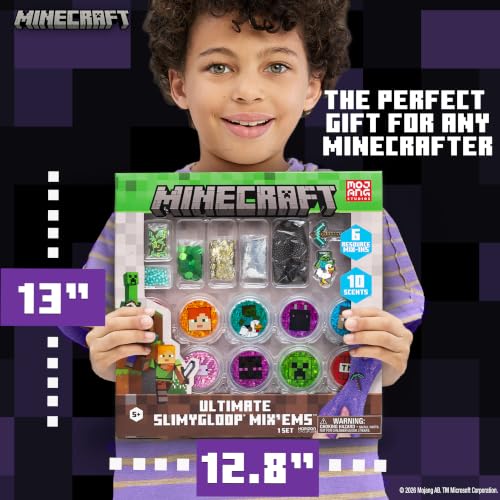 MINECRAFT ULTIMATE SLIMYGLOOP MIXEMS KIT DE LIMO 10 LIMOS PERFUMADOS CON MEZCLAS NUBE Y SLIME CON PURPURINA DIJES JUEGO - 6