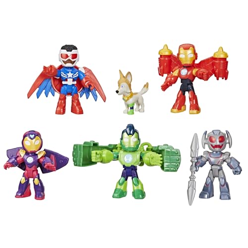 MARVEL IRON MAN AND HIS AWESOME FRIENDS ARMOREDUP AVENGERS PACK FIGURAS DE ACCIÓN DE 3 PULGADAS 30 IN JUEGOS DE JUGUETE - 1