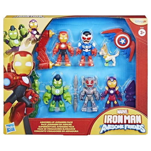 MARVEL IRON MAN AND HIS AWESOME FRIENDS ARMOREDUP AVENGERS PACK FIGURAS DE ACCIÓN DE 3 PULGADAS 30 IN JUEGOS DE JUGUETE - 5