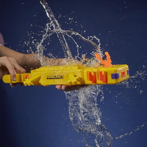 NERF SUPER SOAKER MINECRAFT AXOLOTL WATER BLASTER MINECRAFT AXOLOTL MOB DESIGN JUGUETE DE AGUA AL AIRE LIBRE JUEGOS AL AIRE - 3
