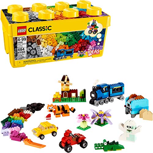 LEGO CLASSIC MEDIUM CREATIVE BRICK BOX 10696 JUEGO DE BLOQUES DE CONSTRUCCIÓN CON ALMACENAMIENTO INCLUYE TREN AUTOMÓVIL - 1