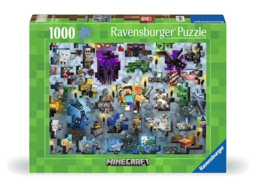RAVENSBURGER MOJANG MINECRAFT MOBS ROMPECABEZAS DE 1000 PIEZAS PARA ADULTOS 12000422 HERRAMIENTAS HECHAS A MANO FABRICADO - 1