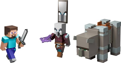 MATTEL MINECRAFT PAQUETE DE ASALTO A LA ALDEA CON 3 FIGURAS DE ACCIÓN Y ACCESORIOS SET DE COLECCIÓN A ESCALA DE 325 PULGADAS - 6