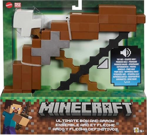 MATTEL JUGUETES DE MINECRAFT CONJUNTO DEFINITIVO DE ARCO Y FLECHA CON SONIDOS ACCESORIO DE TAMAÑO INFANTIL PARA JUEGOS - 6