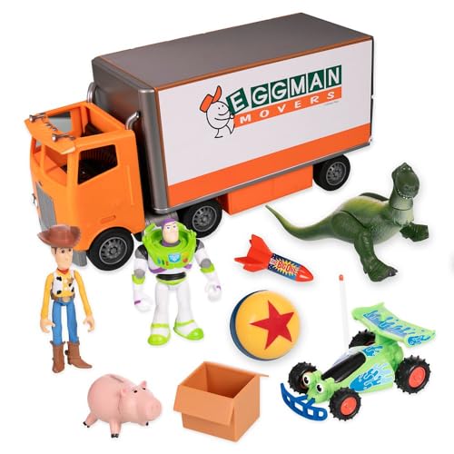 DISNEY STORE JUEGO OFICIAL DE VEHÍCULO CAMIÓN DE MUDANZA DE TOY STORY CAMIÓN EGGMAN MOVERS CON REMOLQUE HABITACIÓN DE ANDY - 1