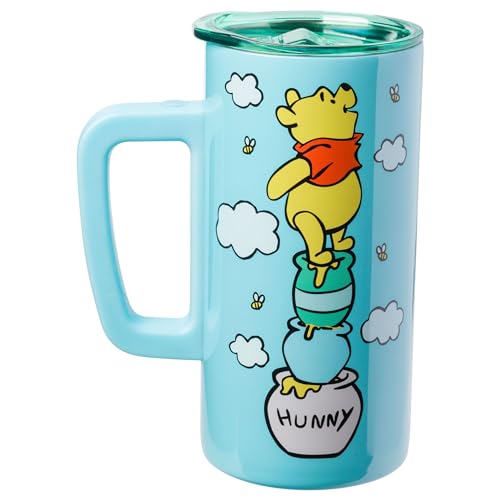 SILVER BUFFALO DISNEY WINNIE THE POOH HUNNY TAZA DE VIAJE DE ACERO INOXIDABLE DE DOBLE PARED CON ASA 15 ONZAS - 2