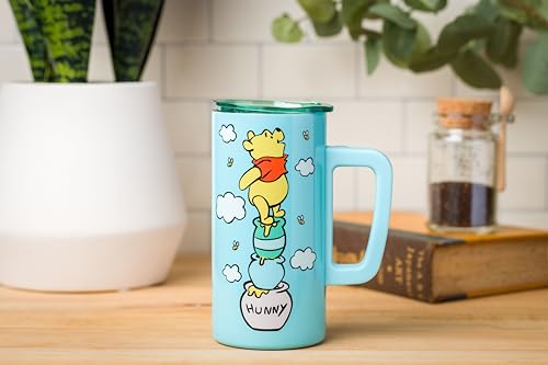 SILVER BUFFALO DISNEY WINNIE THE POOH HUNNY TAZA DE VIAJE DE ACERO INOXIDABLE DE DOBLE PARED CON ASA 15 ONZAS - 6