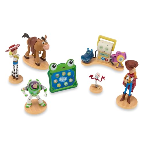 DISNEY STORE JUEGO OFICIAL DE 5 FIGURAS DE TOY STORY 7 FIGURAS DE DISNEY TOTALMENTE ESCULPIDAS INCLUYENDO WOODY BUZZ FORKY - 1
