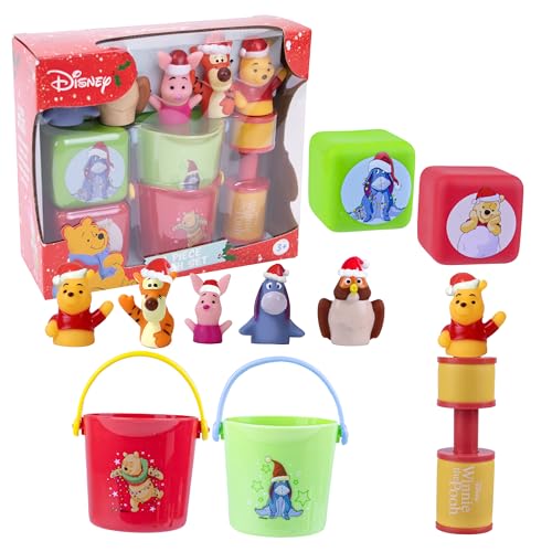 DISNEY HOLIDAY WINNIE THE POOH JUGUETES DE BAÑO CONJUNTO DE VALOR DE BAÑO DE 11 PIEZAS JUGUETES DE BAÑO MARIONETAS DE DEDOS - 1