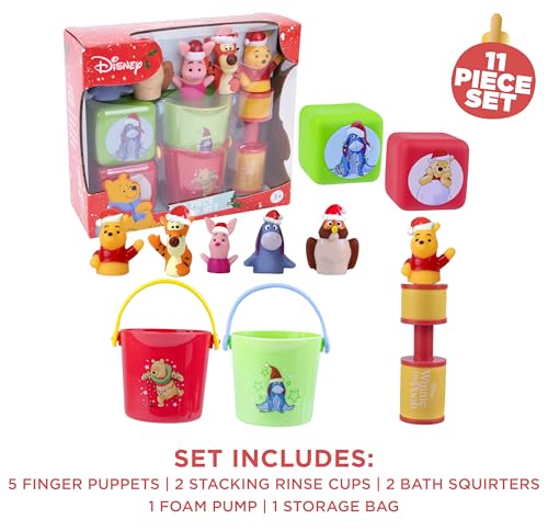 DISNEY HOLIDAY WINNIE THE POOH JUGUETES DE BAÑO CONJUNTO DE VALOR DE BAÑO DE 11 PIEZAS JUGUETES DE BAÑO MARIONETAS DE DEDOS - 5