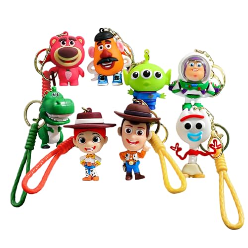 LLAVERO DE DIBUJOS ANIMADOS PARA TOY THEME STORY 8 UNIDADES LINDOS LLAVEROS ACCESORIOS LLAVERO PULSERA DIJES PARA COCHE - 6