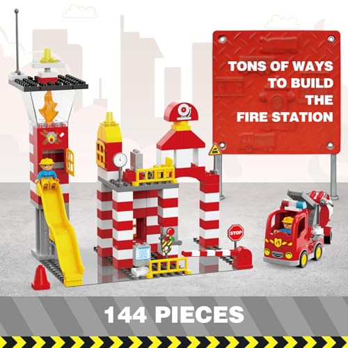 JUEGO DE 144 PIEZAS DE BLOQUES DE CONSTRUCCIÓN GRANDES CLÁSICOS COMPATIBLES CON TODAS LAS MARCAS PRINCIPALES JUGUETES - 6