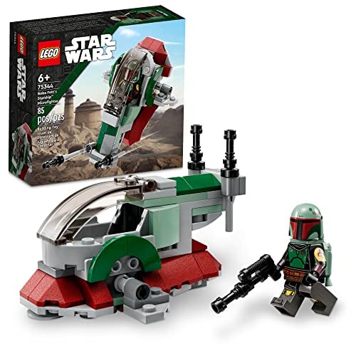 LEGO STAR WARS LA NAVE ESTRELLA DE BOBA FETT MICROFIGHTER 75344 VEHÍCULO DE CONSTRUCCIÓN DE JUGUETE CON ALAS AJUSTABLES - 1