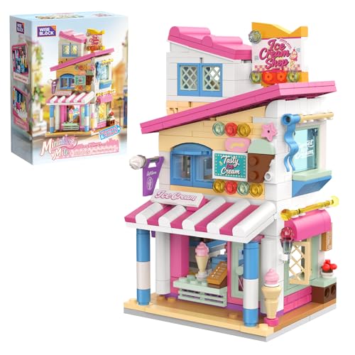 WISE BLOCK JUEGO DE BLOQUES DE CONSTRUCCIÓN PARA HELADERÍA 370 PIEZAS DE MINI STREET VIEW KIT DE JUGUETE STEM REGALO - 1
