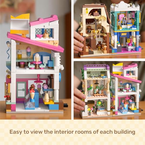 WISE BLOCK JUEGO DE BLOQUES DE CONSTRUCCIÓN PARA HELADERÍA 370 PIEZAS DE MINI STREET VIEW KIT DE JUGUETE STEM REGALO - 5