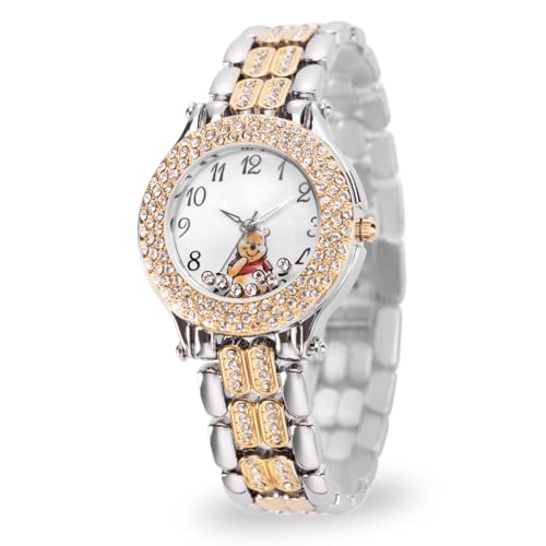 DISNEY RELOJ DE PULSERA DE PIEDRAS FLOTANTES DE CUARZO ANÁLOGO REDONDO PARA ADULTOS CZ - 1