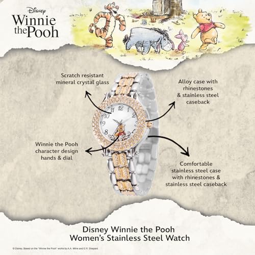 DISNEY RELOJ DE PULSERA DE PIEDRAS FLOTANTES DE CUARZO ANÁLOGO REDONDO PARA ADULTOS CZ - 2