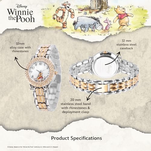 DISNEY RELOJ DE PULSERA DE PIEDRAS FLOTANTES DE CUARZO ANÁLOGO REDONDO PARA ADULTOS CZ - 3