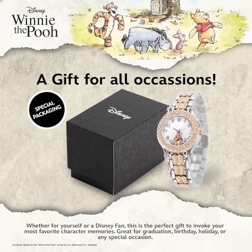 DISNEY RELOJ DE PULSERA DE PIEDRAS FLOTANTES DE CUARZO ANÁLOGO REDONDO PARA ADULTOS CZ - 6