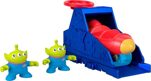 FISHERPRICE IMAGINEXT JUEGO DE LANZADOR CON FIGURAS DE ACCIÓN ALIENÍGENAS DE 3 PULGADAS Y VEHÍCULO DE JUGUETE INSPIRADO - 1