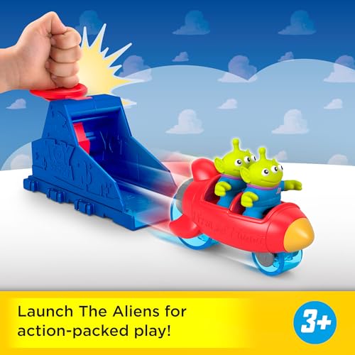 FISHERPRICE IMAGINEXT JUEGO DE LANZADOR CON FIGURAS DE ACCIÓN ALIENÍGENAS DE 3 PULGADAS Y VEHÍCULO DE JUGUETE INSPIRADO - 2