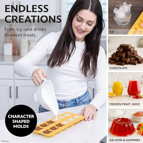 BANDEJA DE CUBITOS DE HIELO DE SILICONA DISNEY POOH PAQUETE DE 2 BANDEJAS DE HIELO PARA CONGELADOR CON DIVERTIDOS MOLDES - 4