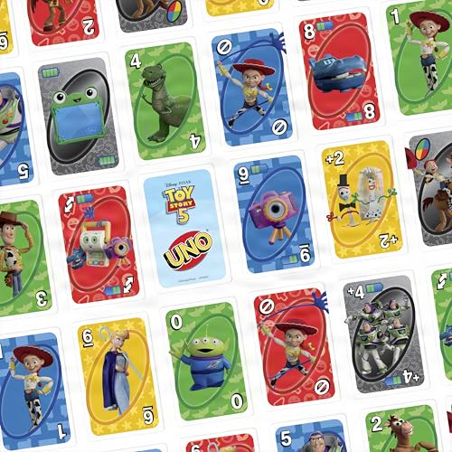 MATTEL GAMES UNO DISNEY Y PIXAR TOY STORY JUEGO DE 5 CARTAS CON BARAJA INSPIRADA EN PELÍCULAS PARA NIÑOS Y NOCHES FAMILIARES - 4