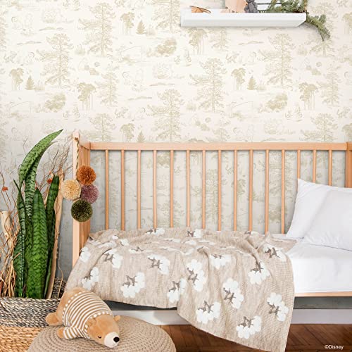 PAPEL TAPIZ DE DISNEY WINNIE THE POOH TOILE BEIGE PARA DESPEGAR Y PEGAR DE ROOMMATES RMK12622RL - 3