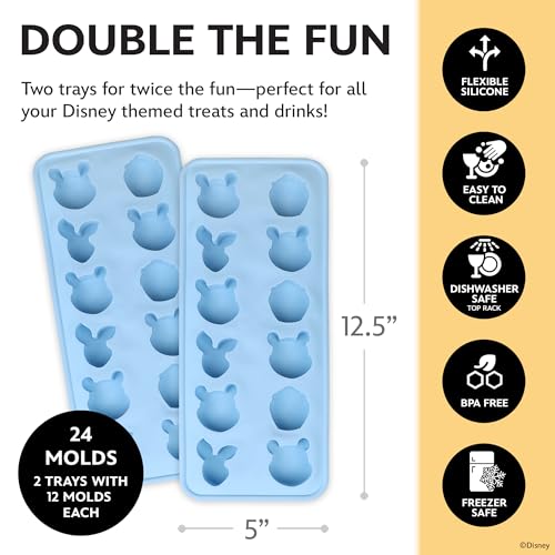 BANDEJAS DE HIELO DE SILICONA DISNEY POOH PAQUETE DE 2 BANDEJAS DE HIELO PARA CONGELADOR CON DIVERTIDOS MOLDES DE POOH - 6