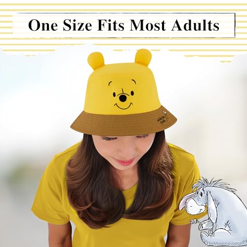 DISNEY WINNIE THE POOH SOMBRERO DE PESCADOR SOMBRERO DE VIAJE PLEGABLE CON OREJAS DE OSO 3D SOMBRERO DE VERANO DE ALA ANCHA - 4