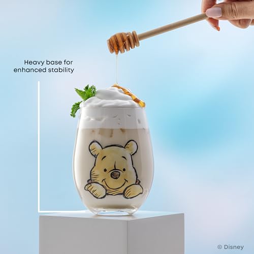 JOYJOLT DISNEY WINNIE THE POOH EXPLORANDO VASOS CLÁSICOS SIN TALLO DE VIDRIO 560ML DE VASOS DE VIDRIO FT POOH BEAR TIGGER - 6