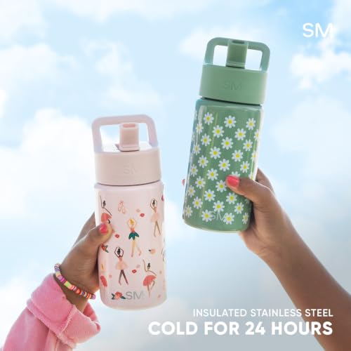 SIMPLE MODERN BOTELLA DE AGUA PARA NIÑOS SUMMIT CON TAPA CON PAJILLA TAZA AISLADA DE ACERO INOXIDABLE DE 14 ONZAS DE DISNEY - 4