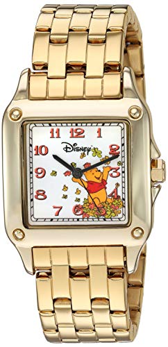 DISNEY RELOJ CLÁSICO DE WINNIE THE POOH PARA MUJER CON ESFERA CUADRADA CON POOH Y AMIGOS FANÁTICOS DE LOS REGALOS - 1