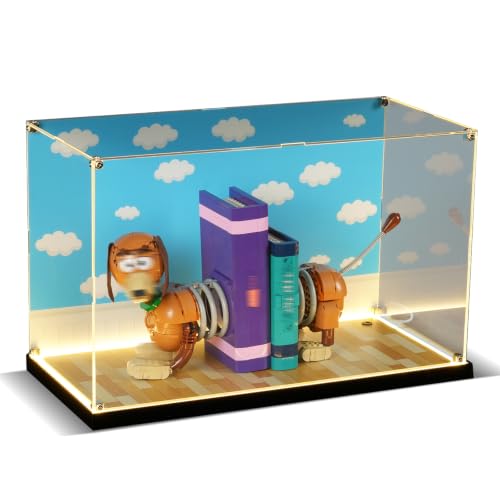 VITRINA ACRÍLICA PARA LEGO 43301 TOY STORY SLINKY DOG BOOKENDS Y LEGO 21357 PIXAR LUXO JR CONJUNTO DE TORNILLO DE METAL - 1