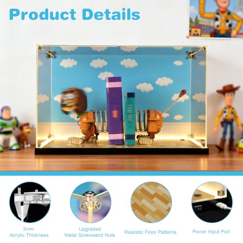VITRINA ACRÍLICA PARA LEGO 43301 TOY STORY SLINKY DOG BOOKENDS Y LEGO 21357 PIXAR LUXO JR CONJUNTO DE TORNILLO DE METAL - 2