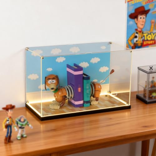 VITRINA ACRÍLICA PARA LEGO 43301 TOY STORY SLINKY DOG BOOKENDS Y LEGO 21357 PIXAR LUXO JR CONJUNTO DE TORNILLO DE METAL - 3
