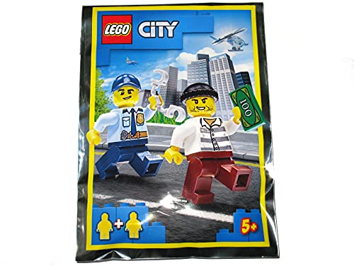 LEGO CIUDAD MINIFIGURA DE OFICIAL DE POLICÍA PERSIGUIENDO AL LADRÓN - 2